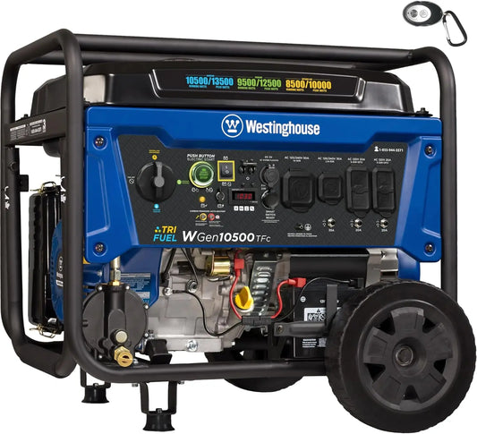 Tri Fuel 13500 Wattage Ultra Durable PortableSystem Generator RemoteStartConfiguration