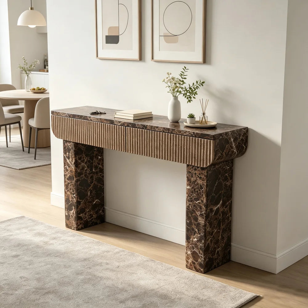 Modern Round Wooden Nesting Coffee Tables With Pet Bed