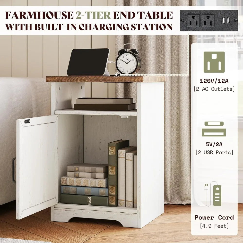 Farmhouse Living Room Table Set With Coffee Table Bundle