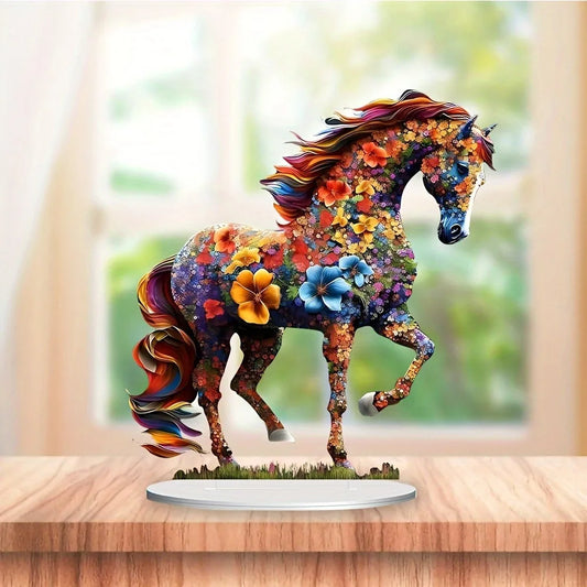 Horse Statue Light Catcher Hollow Out Design Plastic Home Decor