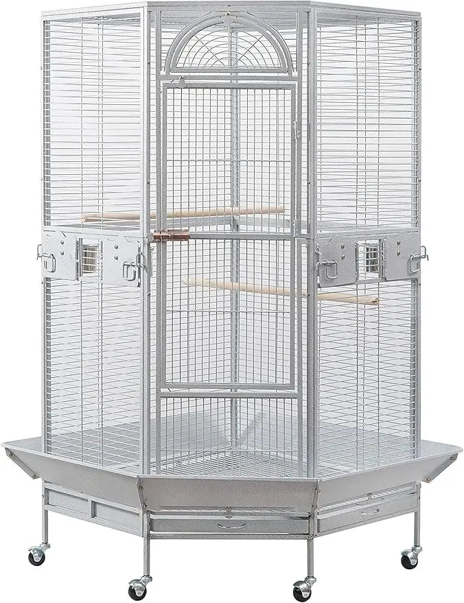 Gap Corner Bird Cage Metal For Cockatiel Parakeet Indoor