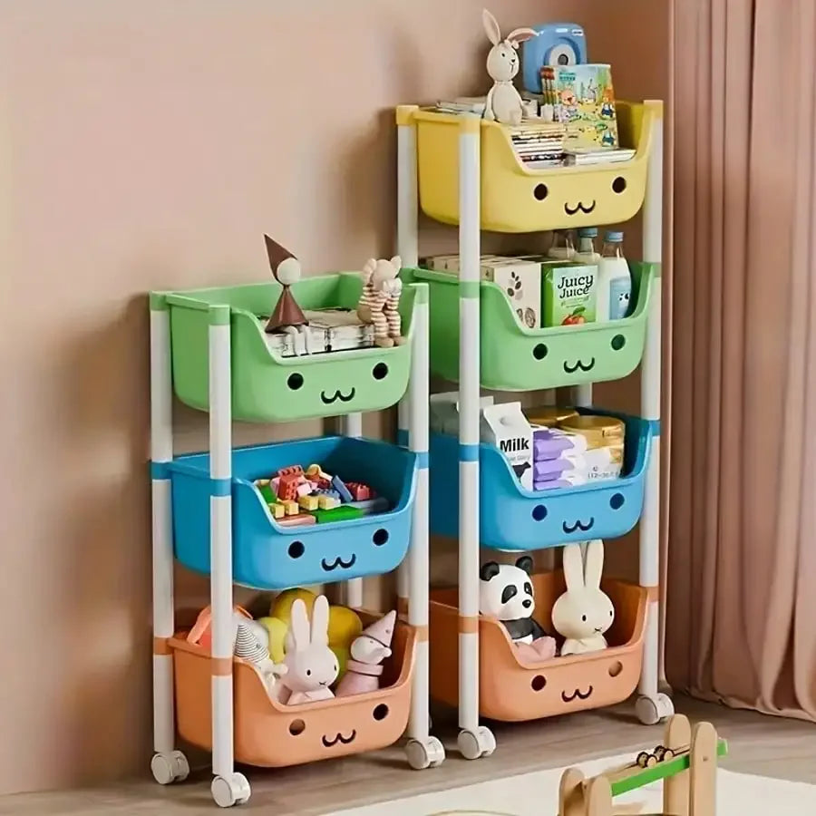 Bathroom Multifunctional Portable Storage Rack On Wheels