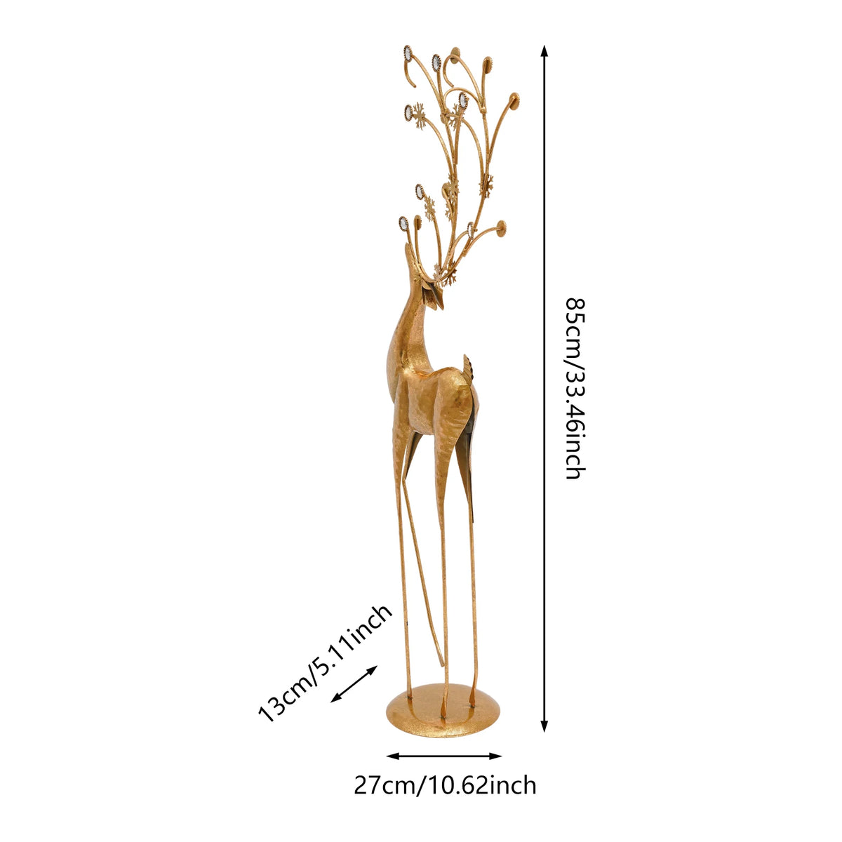 Retro Metal Deer Statue Elegant Reindeer Holiday Decor