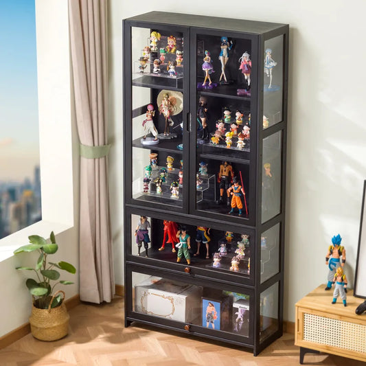 Illuminated Glass Display Cabinet For Collectibles And Toys