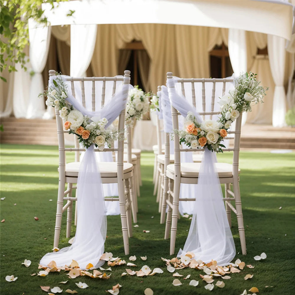 Chiffon Chair Sashes for Wedding Decor Draping with Tie