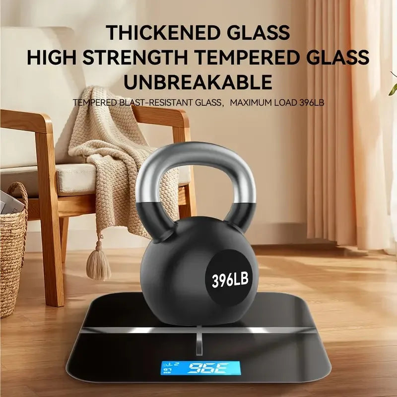 ZNLYRION Digital Bathroom Scale With LCD Display Tempered Glass