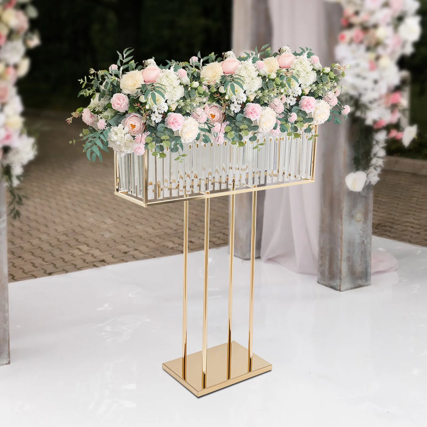 Sichuan Flower Stand Iron Crystal Centerpieces Floor Vase