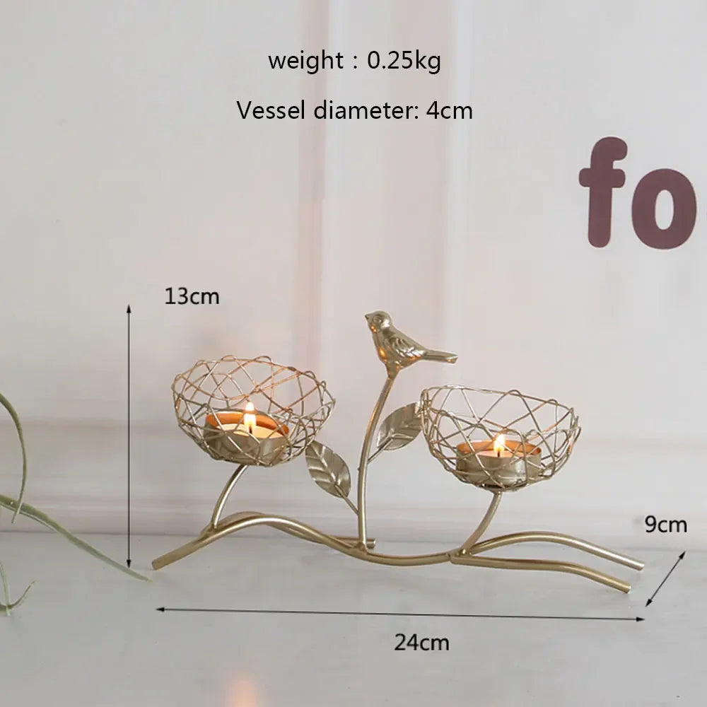 Wrought Iron Bird Candle Holders Centerpiece Wedding Decor