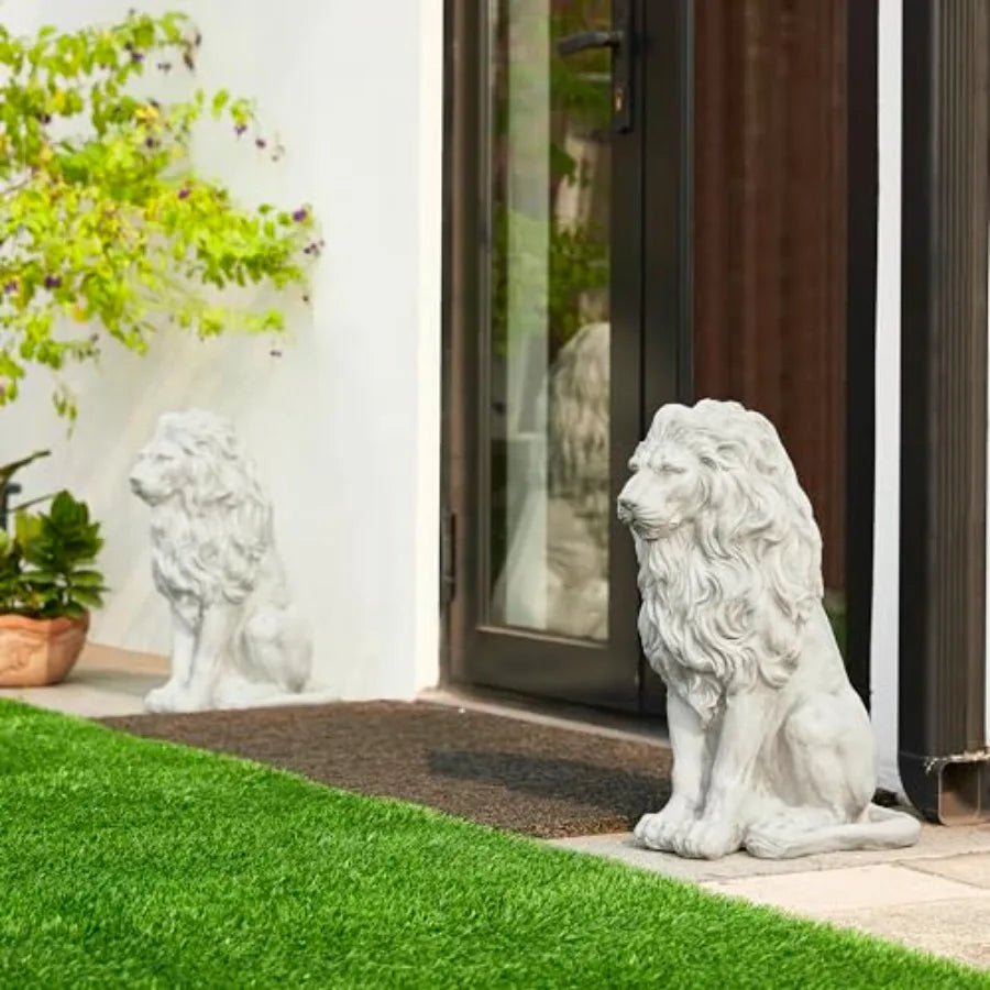 Guardian Sitting Lion Garden Statue Outdoor Decoration MGO