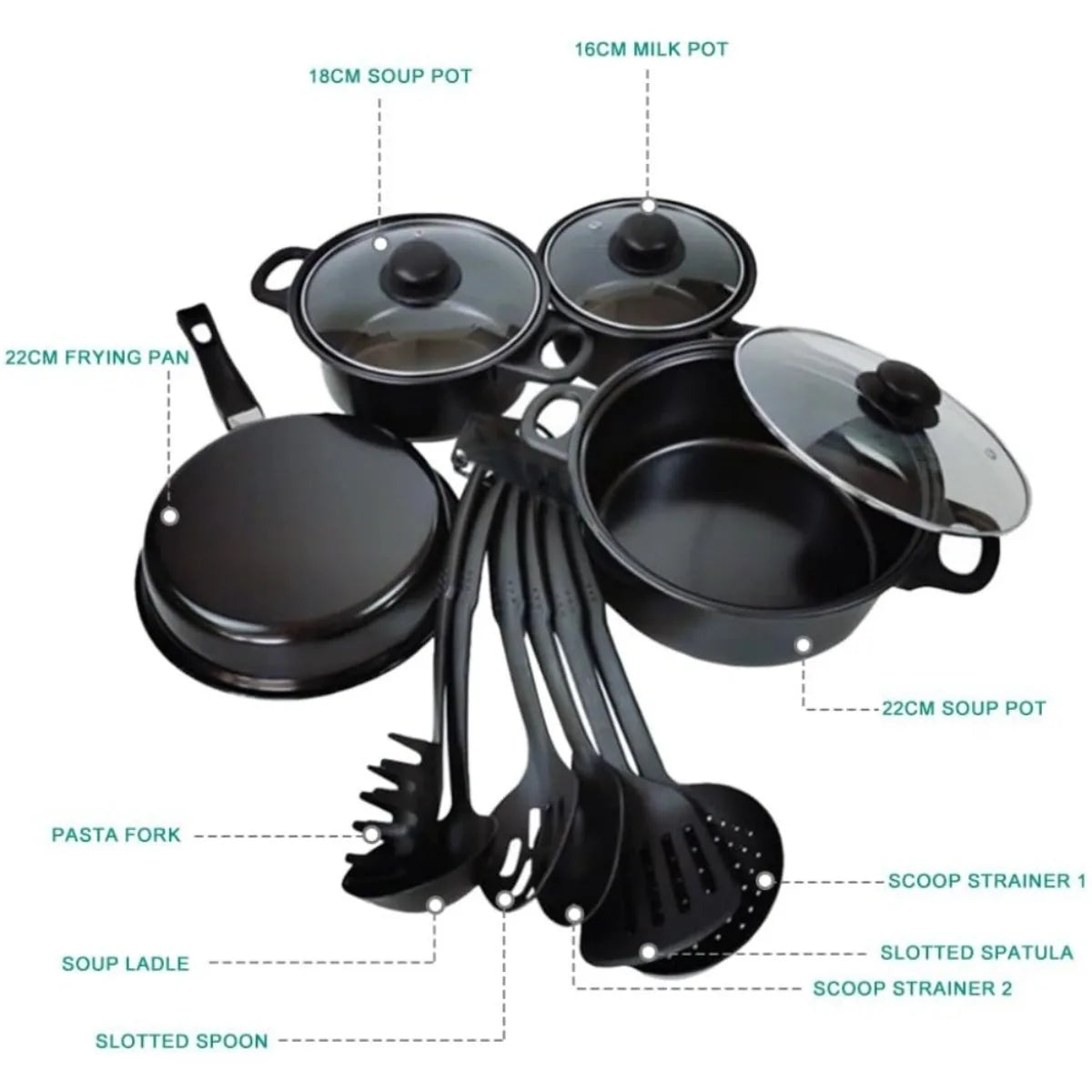 COBASPORT Stainless Steel Nonstick Cookware Set for Induction Cooking