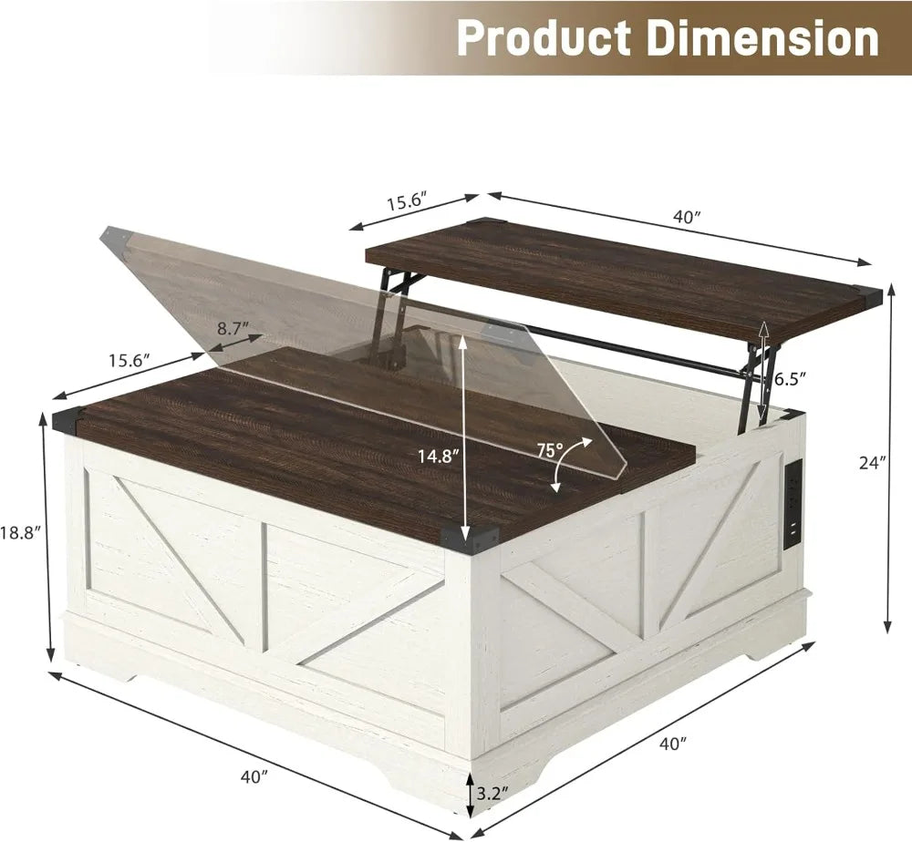 Lift Top Coffee Table With Power Outlets Hidden Storage