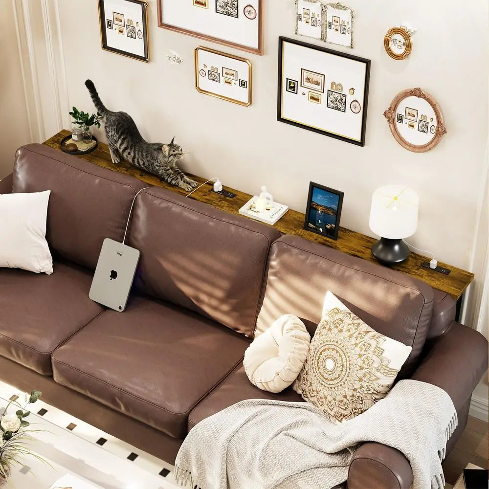Narrow Console Table With Builtin Charging Stations