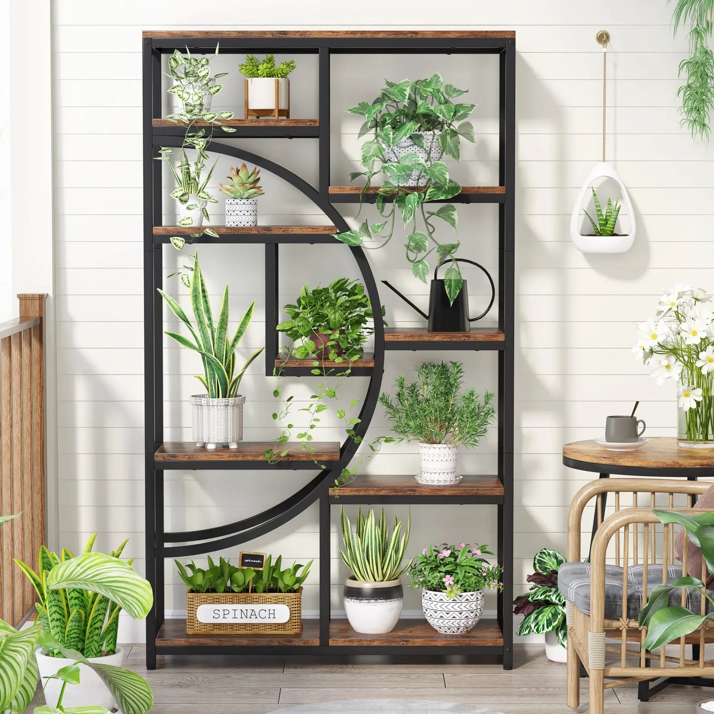 Tribesigns Industrial 5 Tier Etagere Bookcase Freestanding