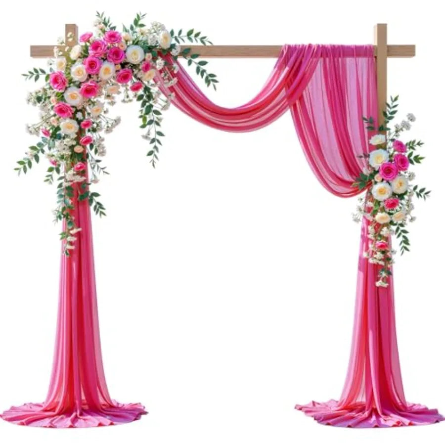 Wedding Backdrop Sheer Fabric Arch Drapery Curtain For Ceremony