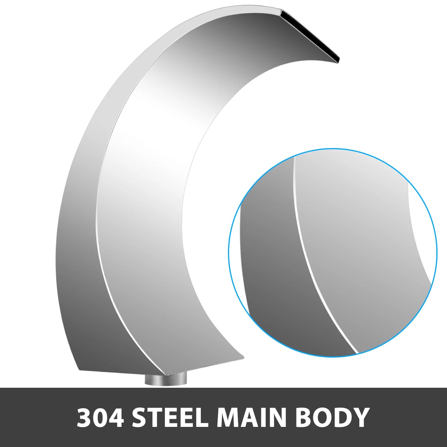 SucceBuy Stainless Steel Pool Fountain Waterfall Feature