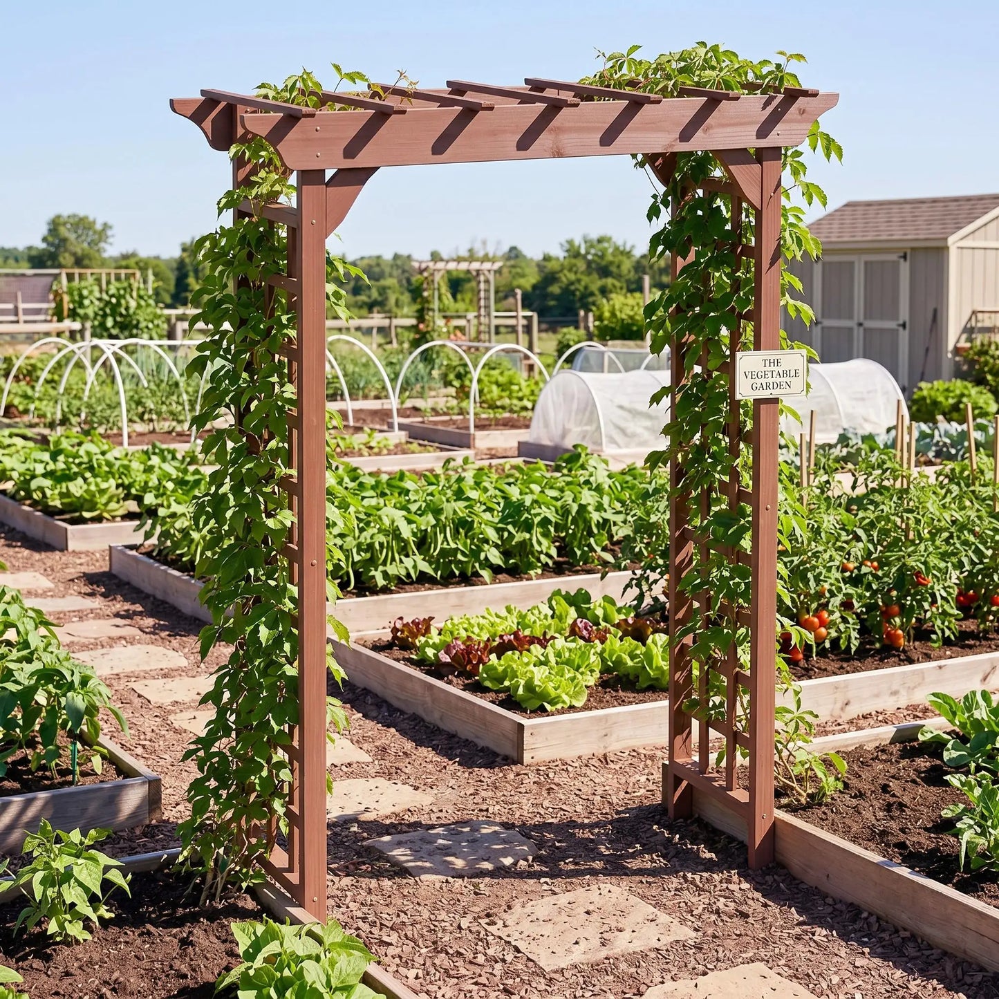Wooden Garden Arbor For Plant Climbing Outdoor Pergola