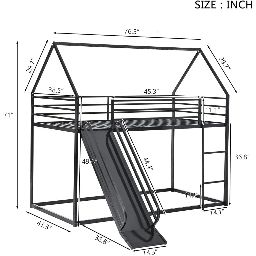 Twin Over Twin Bunk Bed With Slide