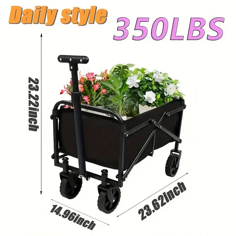 Collapsible All-Terrain Wagon Cart Heavy-Duty For Beach Camping Shopping