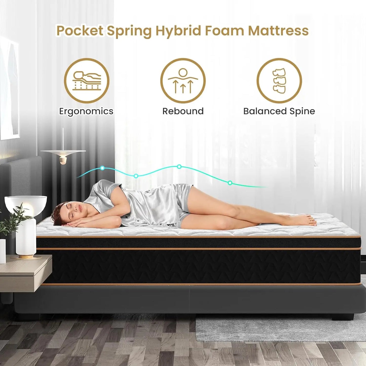 BedStory Hybrid Mattress With Gel Memory Foam And Springs