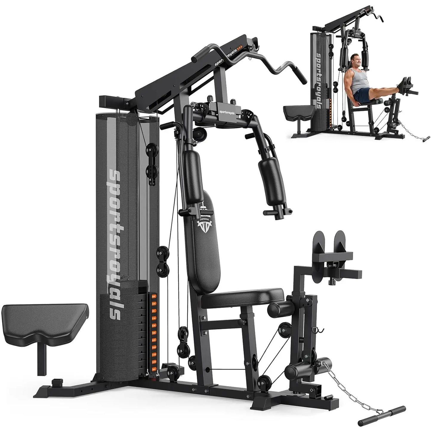 Home Gym Equipment 150LBS Weight Stack Pulley Machine