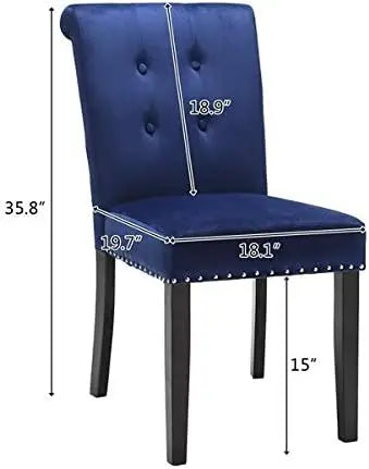 2PCS European Retro Velvet Accent Chair and Makeup Stool for Bedroom