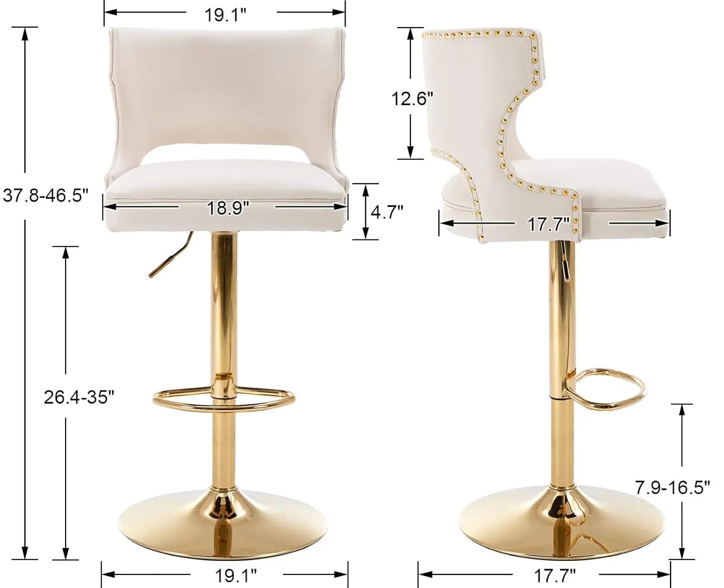 Premium Leather Bar Stools Set Of 4 Contemporary Design