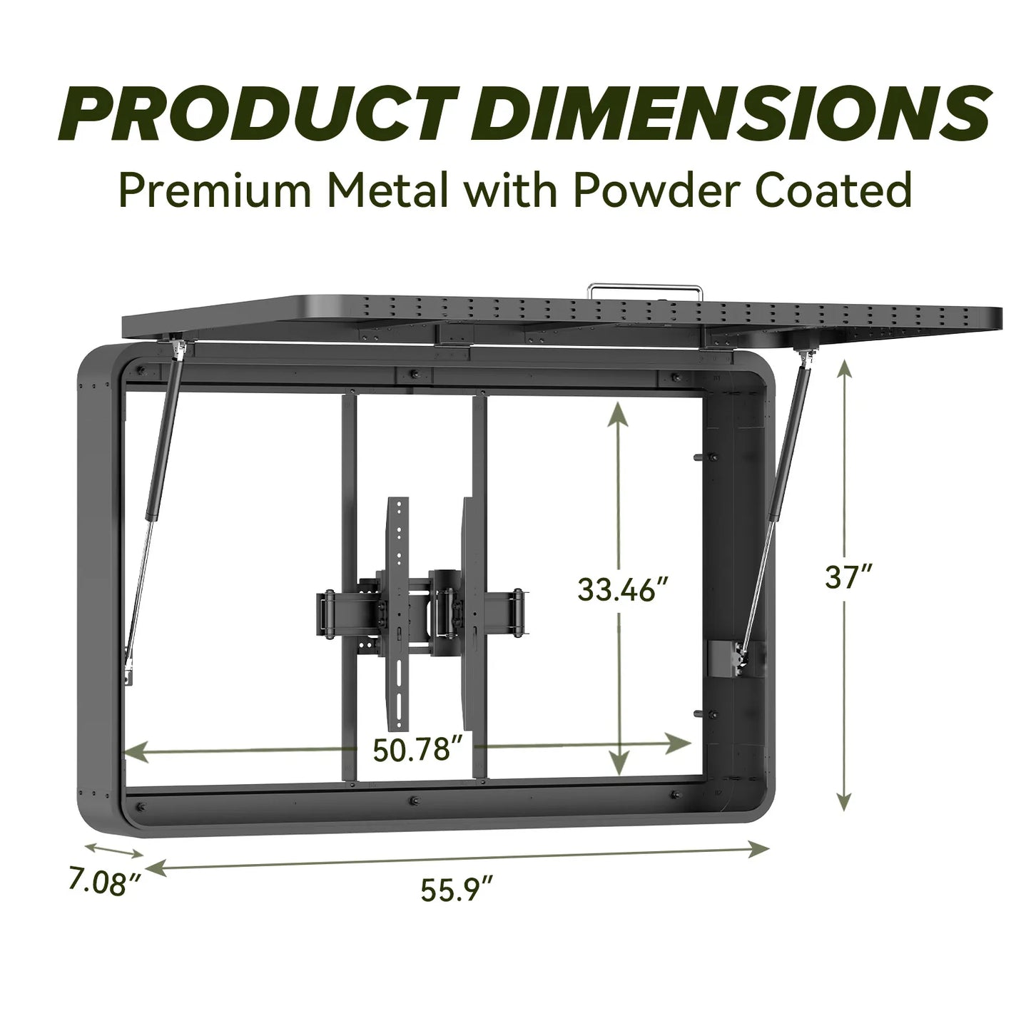 Outdoor TV Enclosure IP65 Weatherproof With Full Motion Bracket