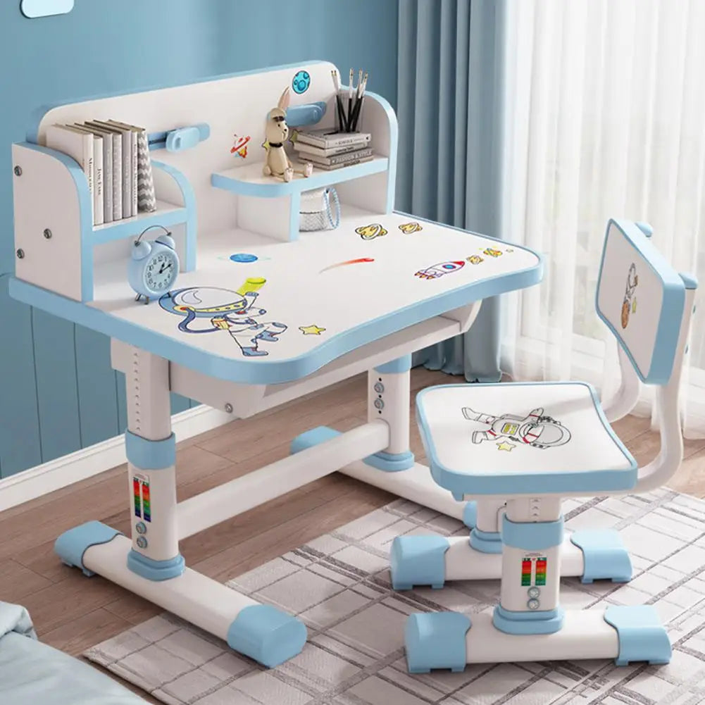 Kids Functional Desk And Chair Set With Writing Board