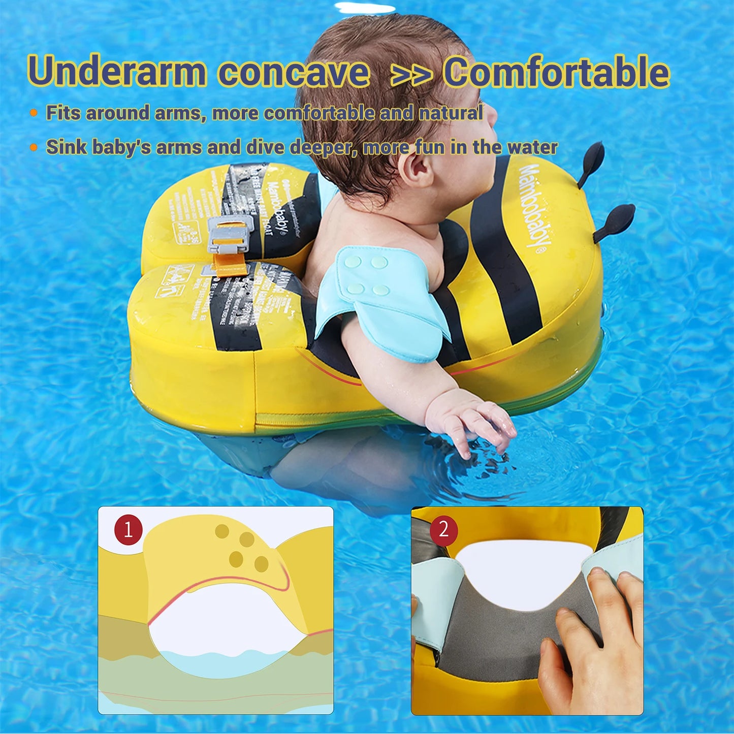 Mambobaby Baby Float With Sunshade And Crotch Strap