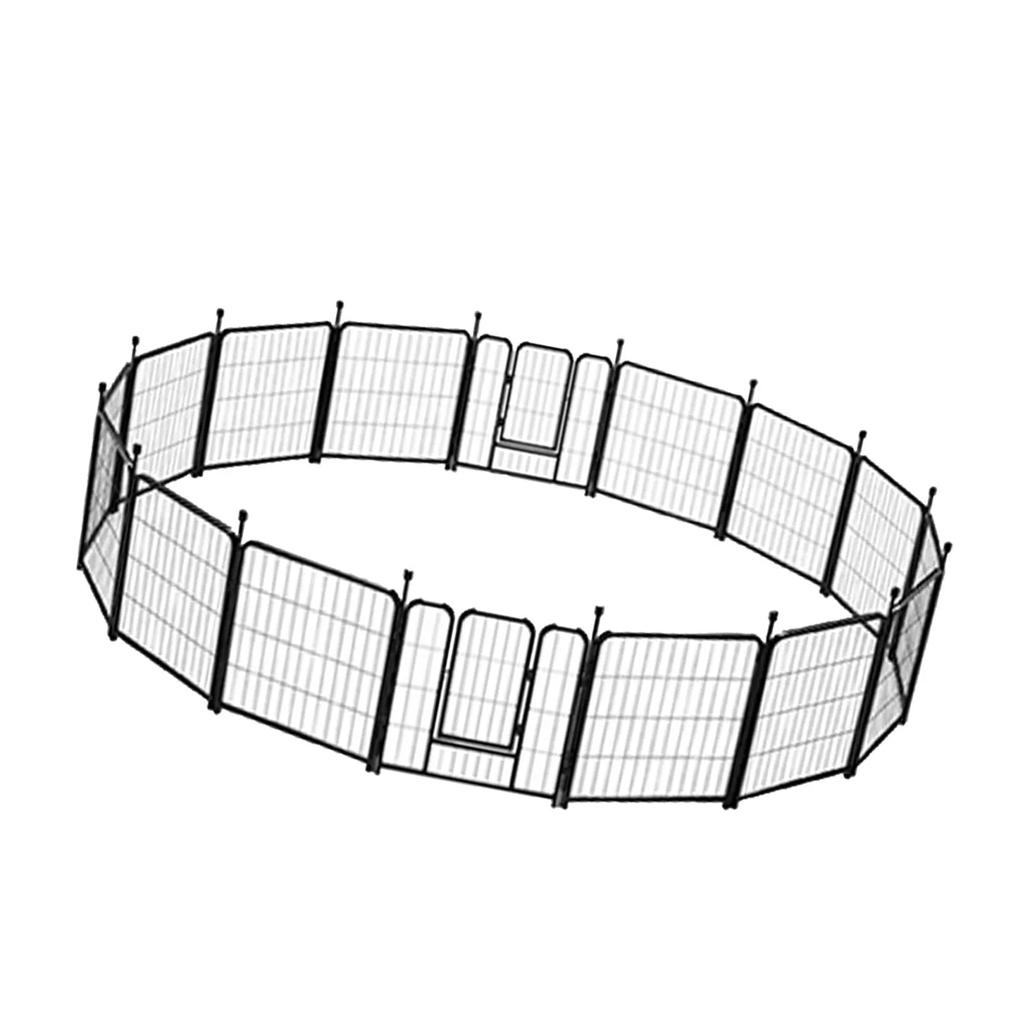 16 Panel 24 Inch Pet Exercise Playpen with Sound Reduction Cover and Clips