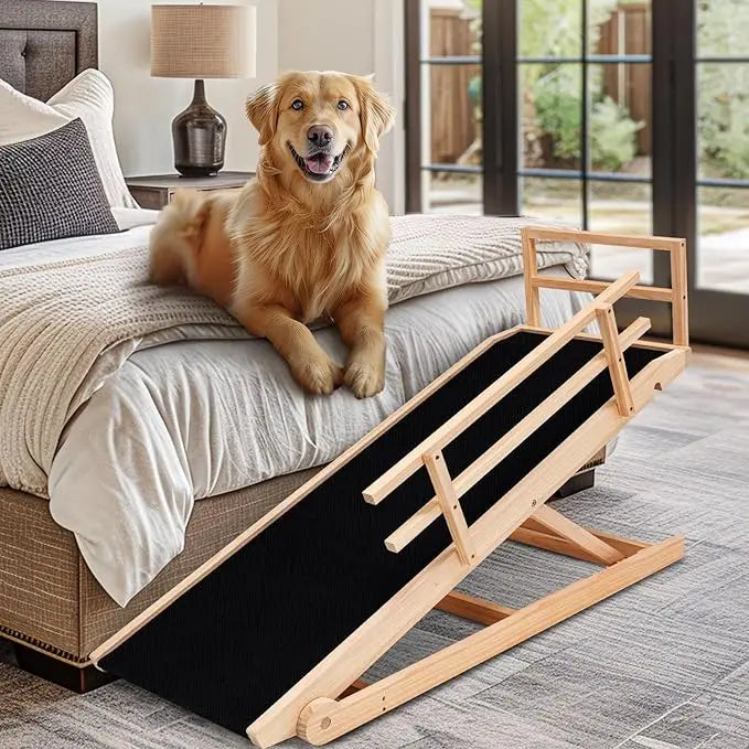Dog Ramp 5 Level Adjustable Folding Pet Ramp for High Beds
