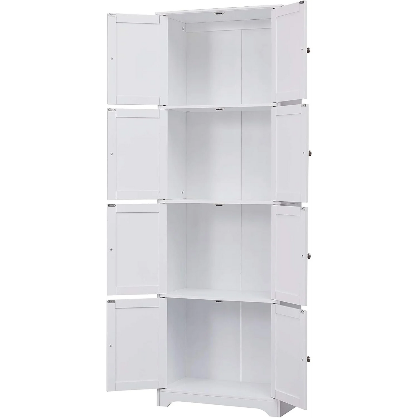 Lyons 4 Tier Kitchen Pantry Storage Cabinet with 8 Doors in White 68 Inches High