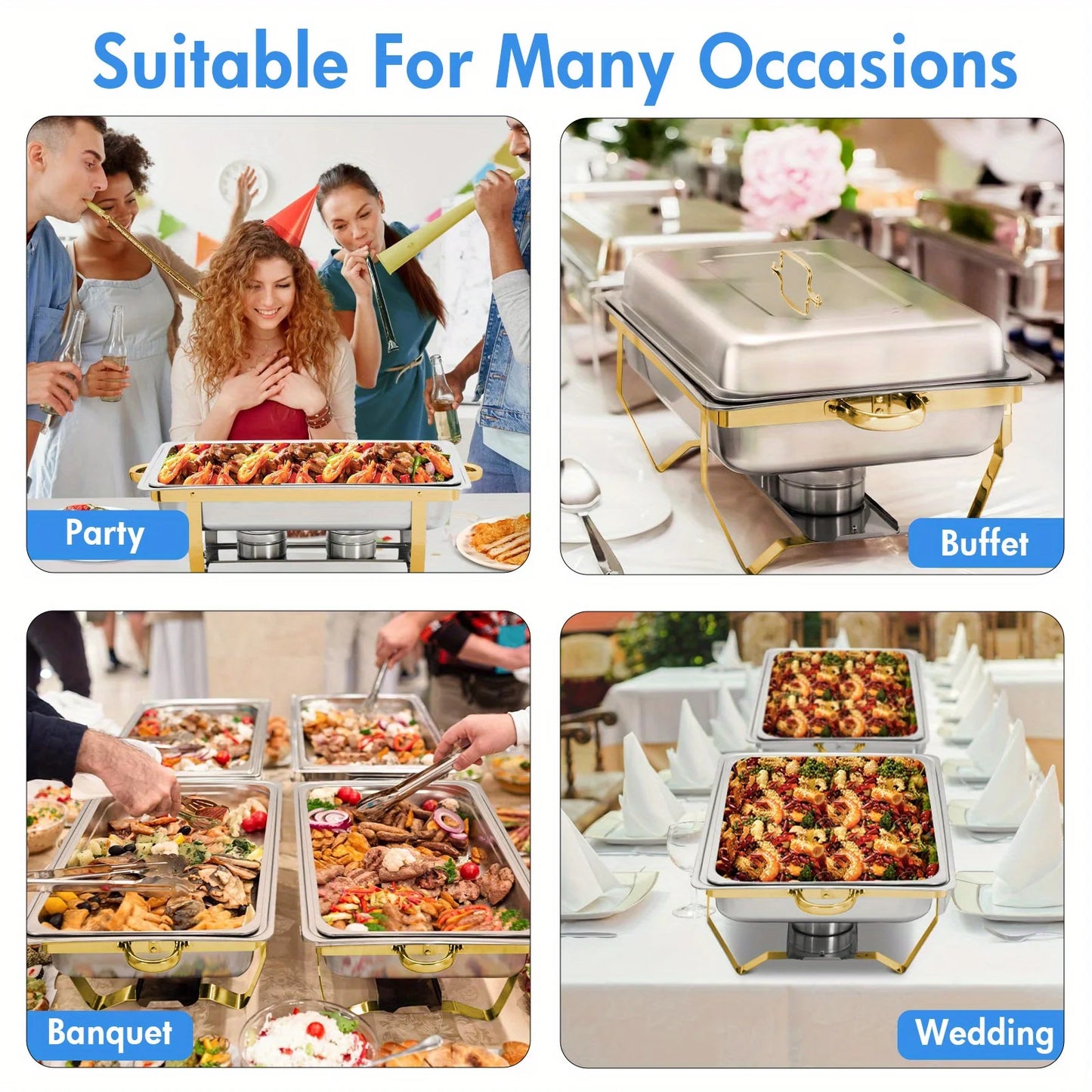 FCM Stainless Steel Chafing Dishes Buffet Set For Parties