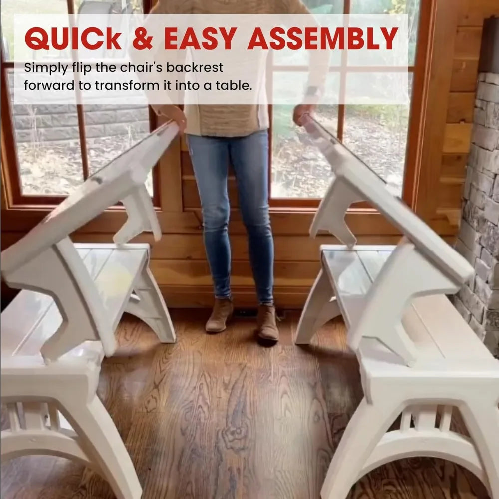 DAFIFY Two in One Outdoor Bench Picnic Table Weatherproof