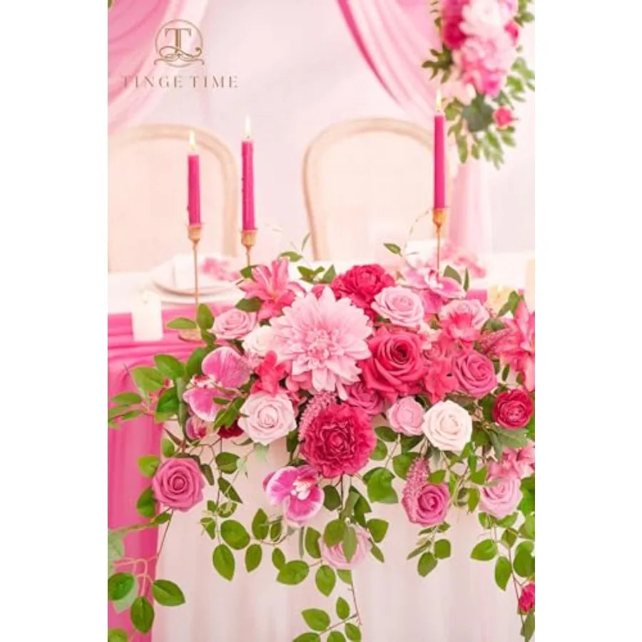 Artificial Sweetheart Flower Swag Table Linen Set For Weddings