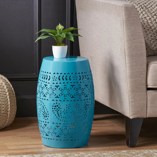 Ruby Lace Cut Metal Side Table
