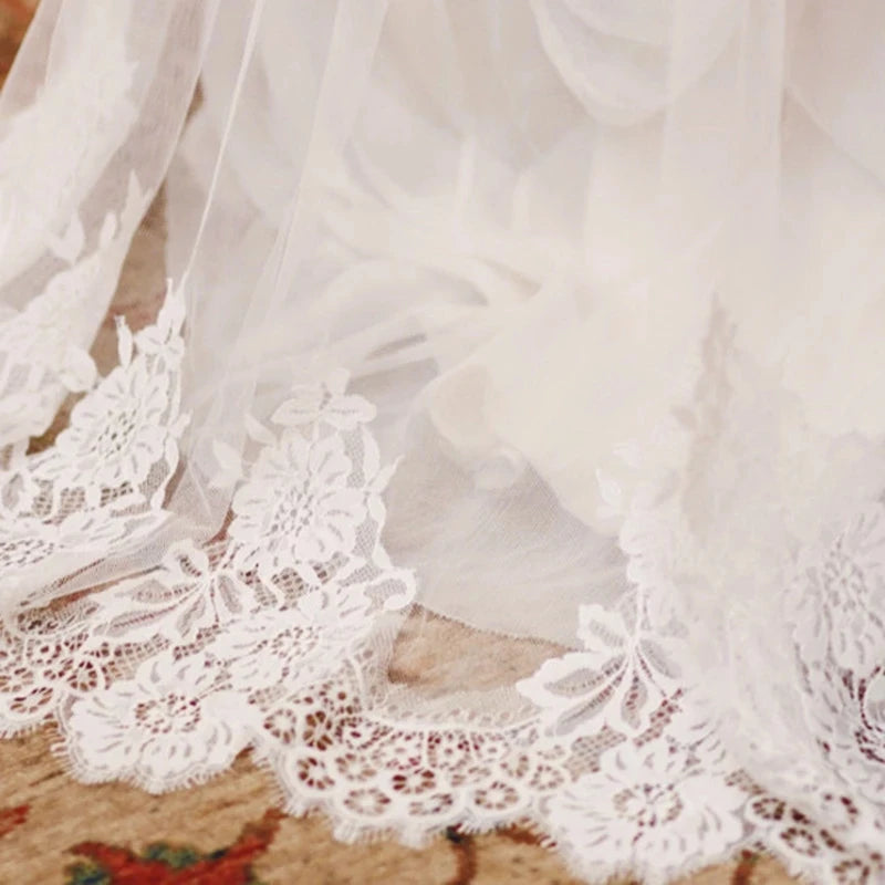 YXNLQGCN Lace Cathedral Bridal Veil Mantilla With Comb