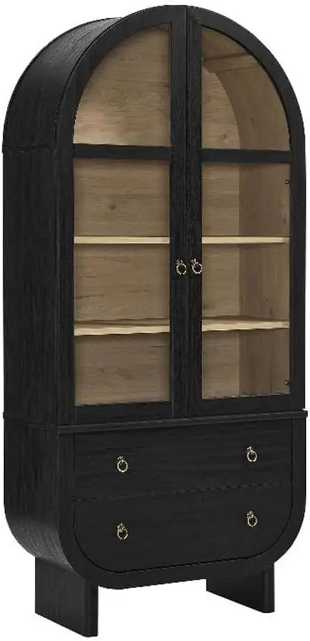 Nyx Arched Display Cabinet Modern Glass Doors And Drawers