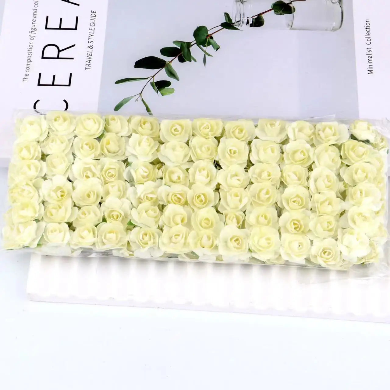 Artificial Paper Rose Bouquet For Scrapbooking And Wedding Decor