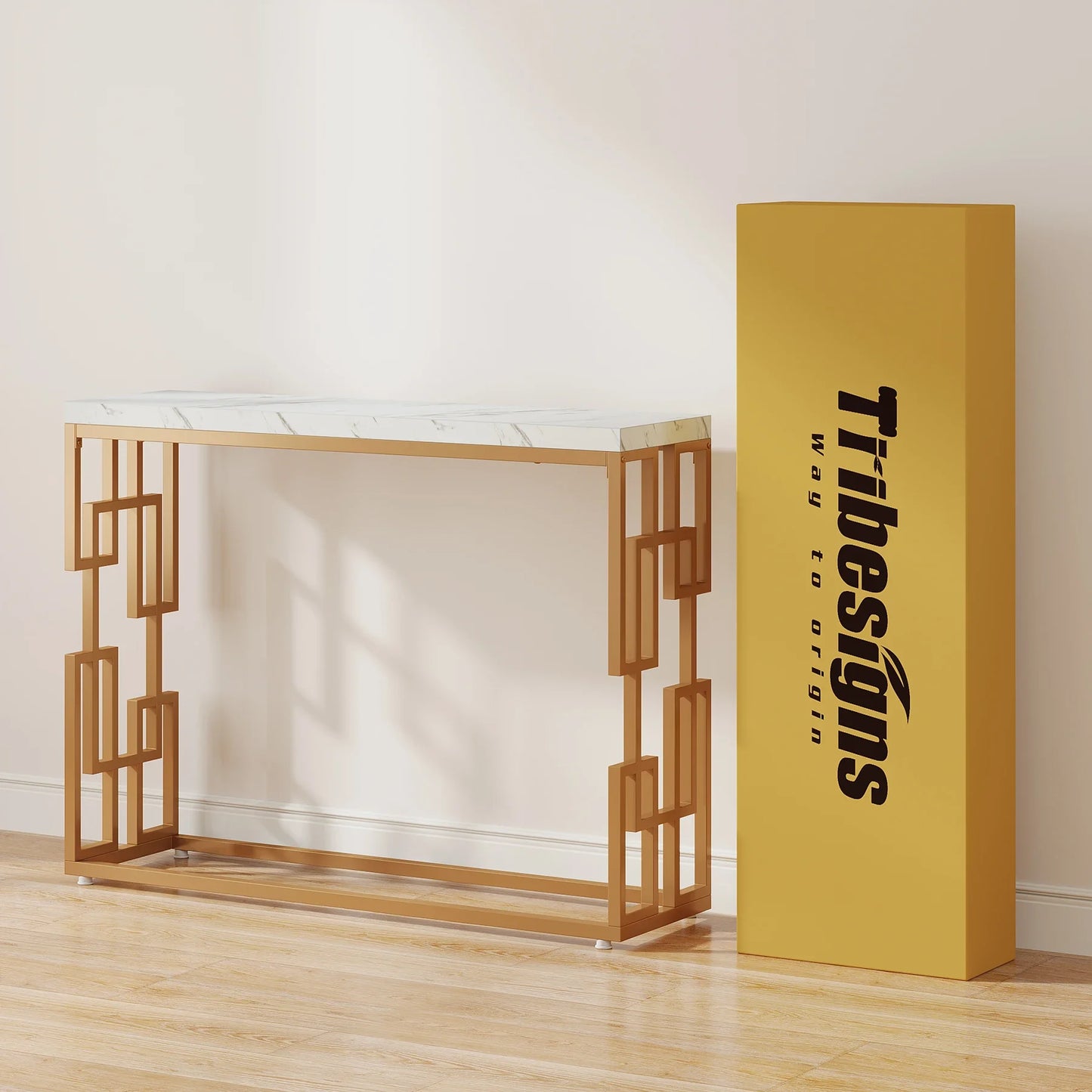 Tribesigns Modern Console Table Faux Marble Top For Home
