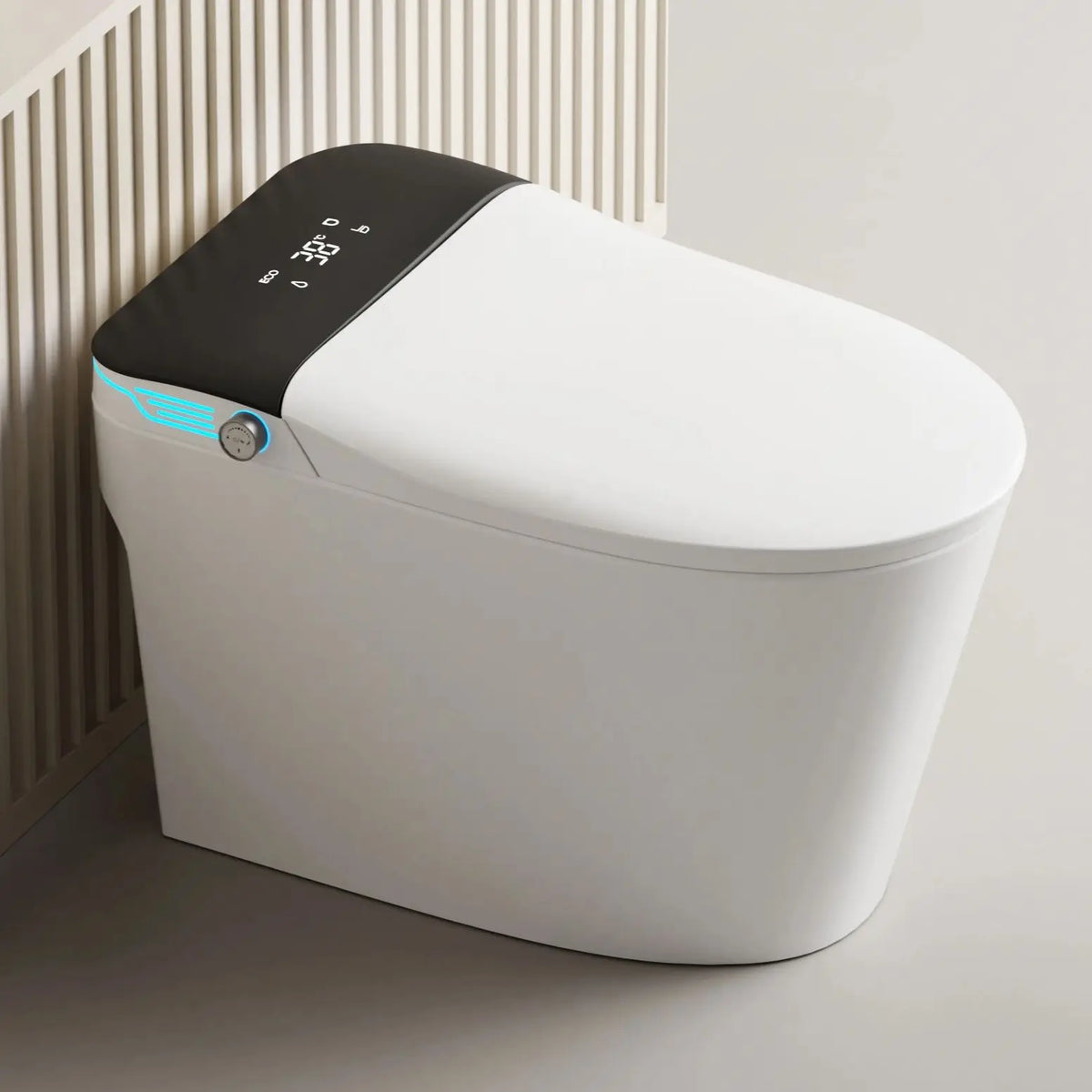 Elongated Smart Bidet Toilet, Voice Control, Warm Air Drying