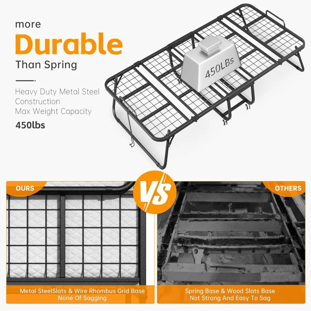 Folding Bed With Memory Foam Mattress And Wheels