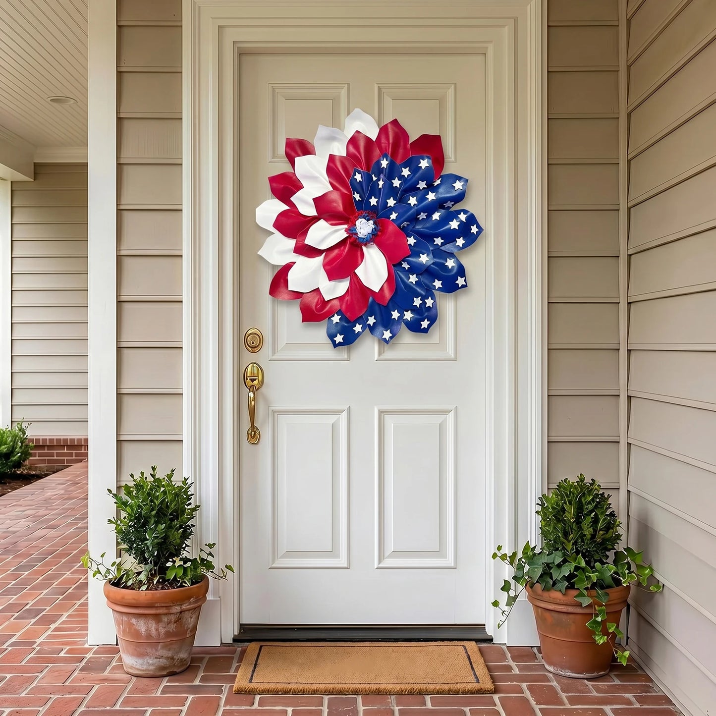 APWIKOGER Patriotic Wreath for Front Door Wooden Decor