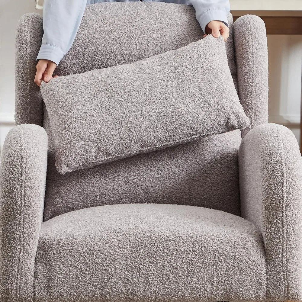 DAFIFY Teddy Upholstered Rocking Glider Chair Mid Century