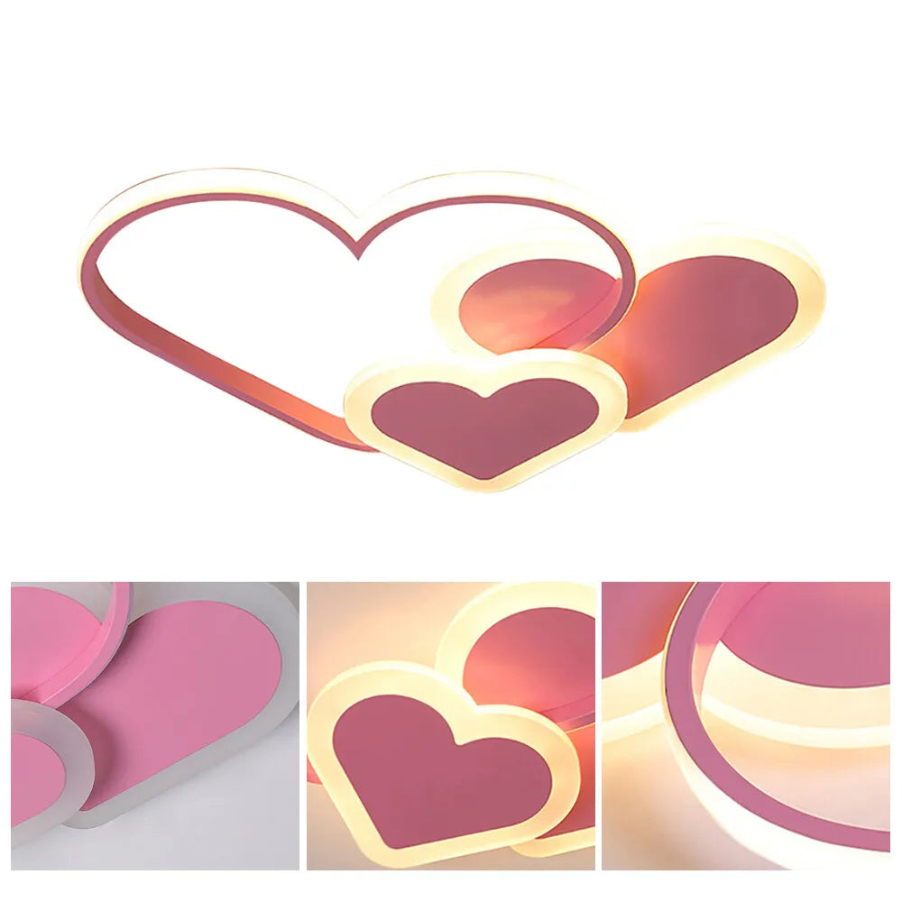 Heart Shaped LED Light Ceiling Lamp With Remote Control