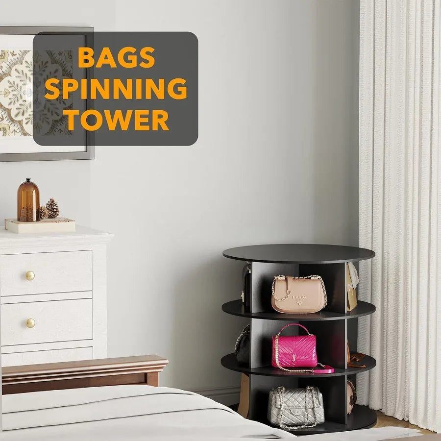 Hign-concerned 3 Tier Rotating Shoe Rack Tower Display