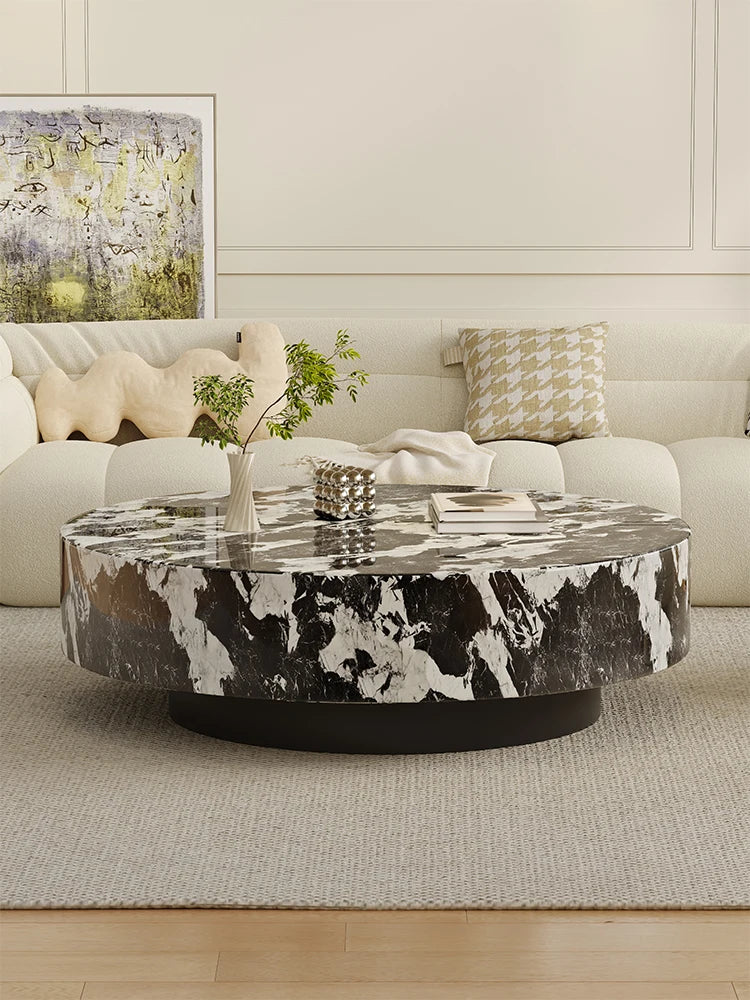 LIEI Round Marble Nesting Tables Set Minimalist Luxury