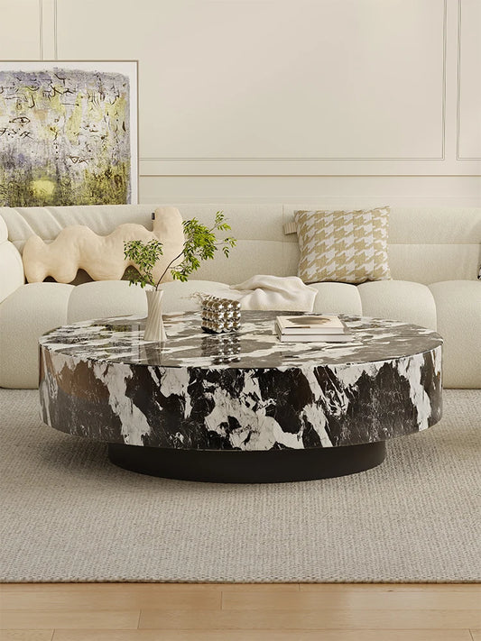 LIEI Round Marble Nesting Tables Set Minimalist Luxury