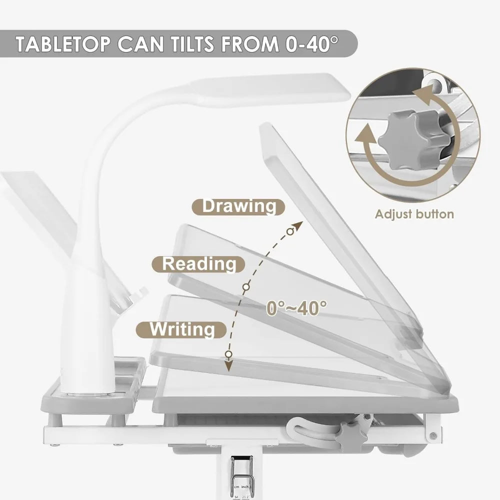 DAFIFY EducationalKidsStudyDeskAndChairSet MultiFunctional Illuminated LED Lamp Premium