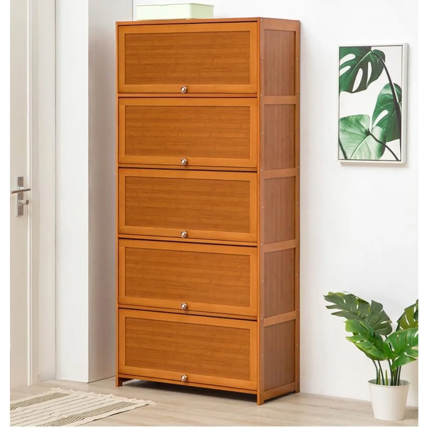 10 Tier Shoe Storage Rack with Flip Doors for 30 Pairs Home Organizer